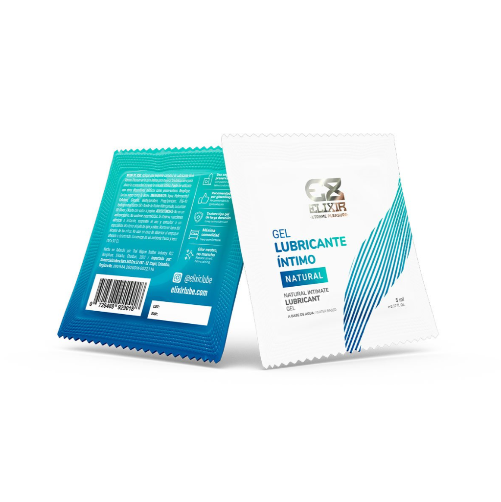 Gel Lubricante Íntimo Natural Elixir 5 ML SAC  X 12